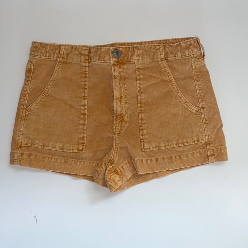 Yellow corduroy shorts